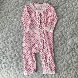 Lila and Hayes pink romper